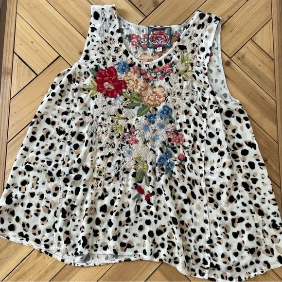 Johnny Was JWLA Josephine Velvet Swing Tank Top Boho Chic size M - Picture 5 of 10